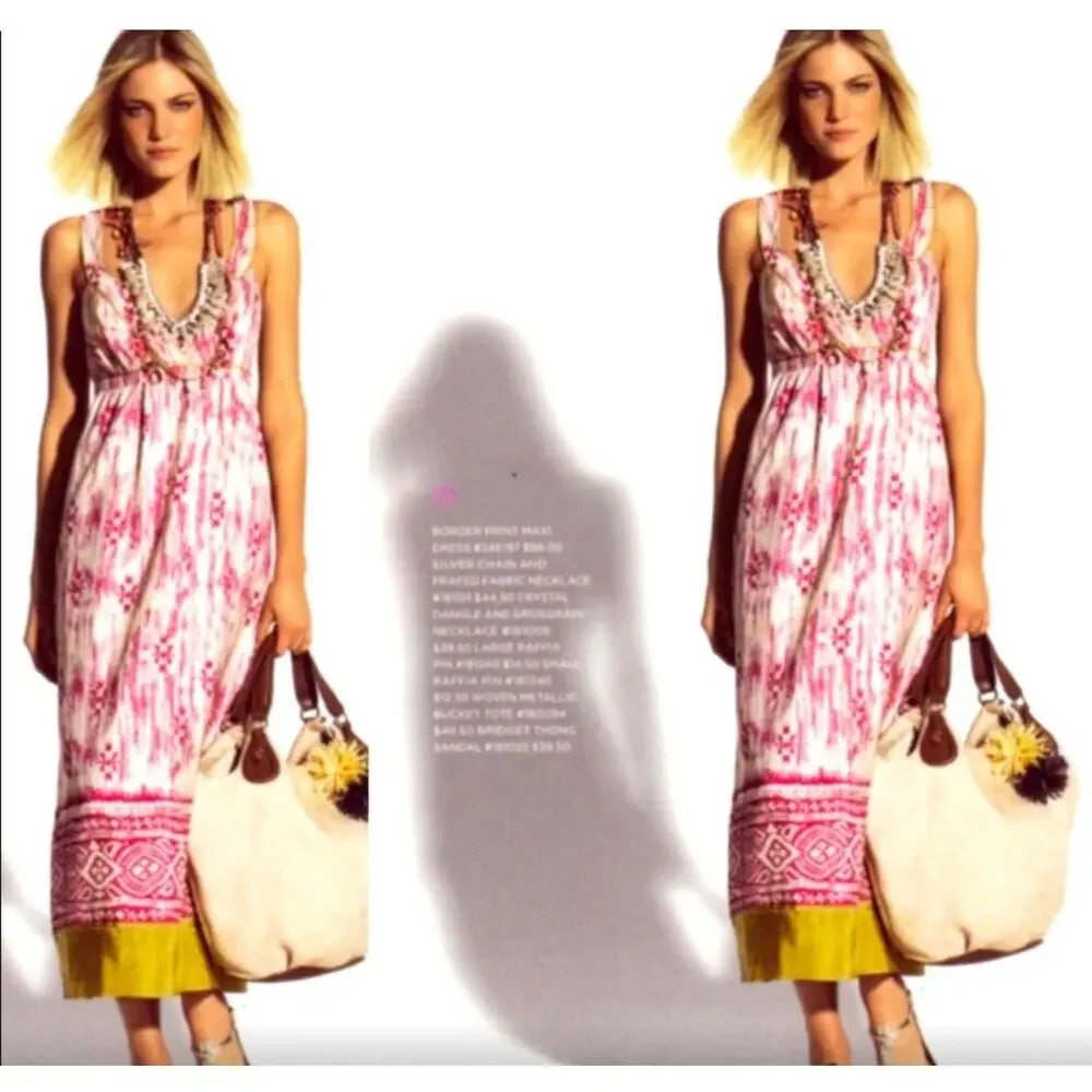 Ann Taylor Loft Aztec Print Multicolored Maxi Dress Size 0 - Picture 9 of 9